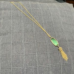 Kendra Scott Gold Necklace with Green
